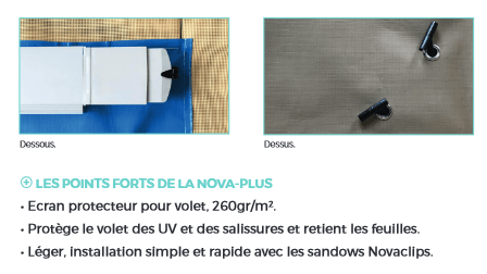 Ecran-de-protection-de-volet-NOVA-PLUS-caractéristiques