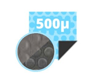 500 microns Gris foncé/Translucide bulles rondes